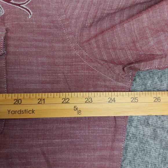 Rock 47 Men's Size X-Large Red Western Shirt Embroidered Pearl Snap Wrangler - Picture 5 of 7